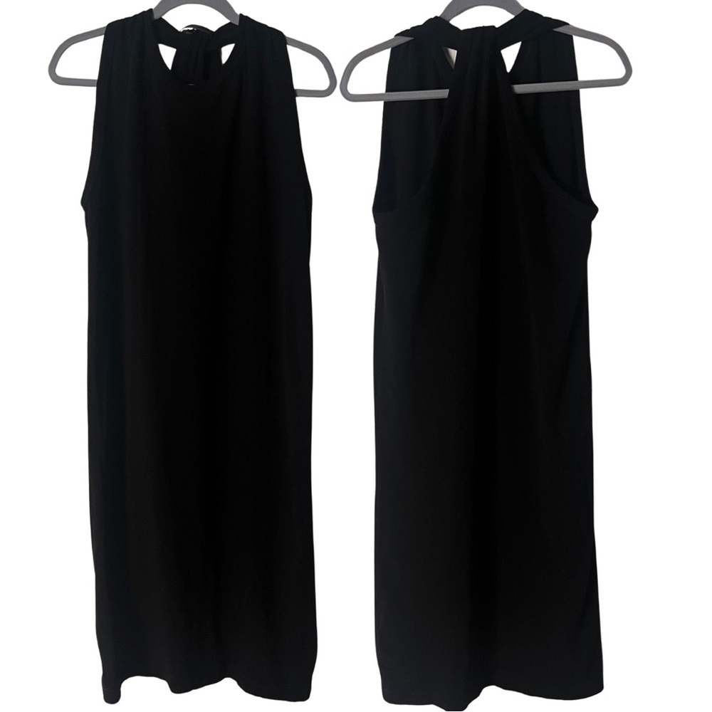 Helmut Lang Black Key Hole Halter Neck MIDI Dress, 100% Thick Cotton, Large